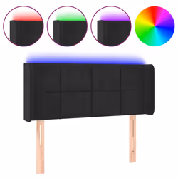 vidaXL Testiera a LED Nera 93x16x78/88 cm in Velluto - Vista aggiuntiva 2