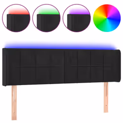 vidaXL Testiera a LED Nera 147x16x78/88 cm in Velluto - Vista aggiuntiva 2