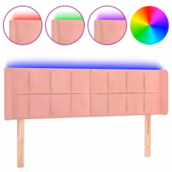 vidaXL Testiera a LED Rosa 147x16x78/88 cm in Velluto - Vista aggiuntiva 2