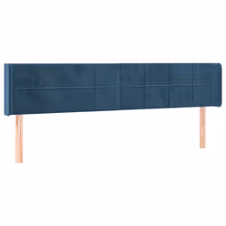 vidaXL Testiera a LED Blu Scuro 183x16x78/88 cm in Velluto - Vista aggiuntiva 3