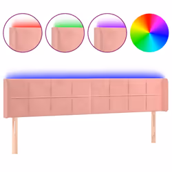 Testiera a LED Rosa 183x16x78/88 cm in Vellutocod mxl 73857 - Vista aggiuntiva 2