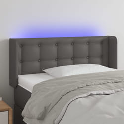 vidaXL Testiera a LED Grigio 83x16x78/88 cm in Similpelle
