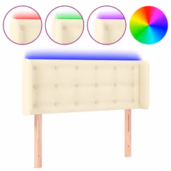 vidaXL Testiera a LED Crema 93x16x78/88 cm in Similpelle - Vista aggiuntiva 2