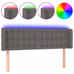 vidaXL Testiera a LED Grigio 147x16x78/88 cm in Similpelle - Vista aggiuntiva 2