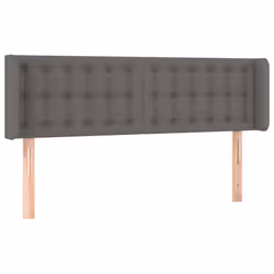 vidaXL Testiera a LED Grigio 147x16x78/88 cm in Similpelle - Vista aggiuntiva 3