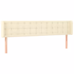 vidaXL Testiera a LED Crema 203x16x78/88 cm in Similpelle - Vista aggiuntiva 3