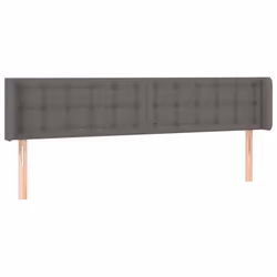 vidaXL Testiera a LED Grigio 203x16x78/88 cm in Similpelle - Vista aggiuntiva 3