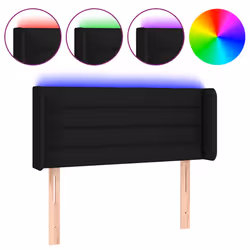 vidaXL Testiera a LED Nera 83x16x78/88 cm in Tessuto - Vista aggiuntiva 2