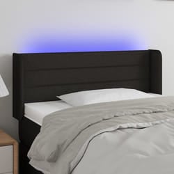 vidaXL Testiera a LED Nera 93x16x78/88 cm in Tessuto