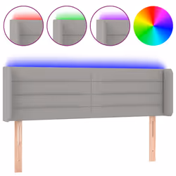 vidaXL Testiera Grigio Chiaro a LED 147x16x78/88 cm in Tessuto - Vista aggiuntiva 2