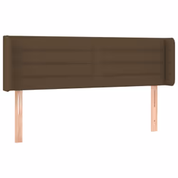 vidaXL Testiera a LED Marrone Scuro 147x16x78/88 cm in Tessuto - Vista aggiuntiva 3