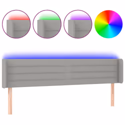 vidaXL Testiera a LED Grigio Chiaro 163x16x78/88 cm in Tessuto - Vista aggiuntiva 2