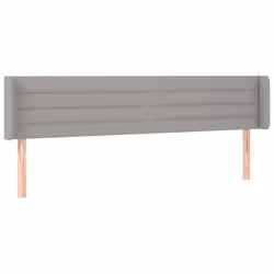vidaXL Testiera a LED Grigio Chiaro 163x16x78/88 cm in Tessuto - Vista aggiuntiva 3
