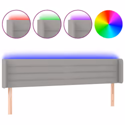 vidaXL Testiera a LED Grigio Chiaro 203x16x78/88 cm in Tessuto - Vista aggiuntiva 2