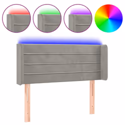 vidaXL Testiera a LED Grigio Chiaro 83x16x78/88 cm in Velluto - Vista aggiuntiva 2