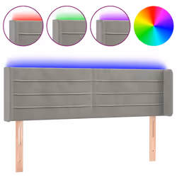 vidaXL Testiera Grigio Chiaro a LED 147x16x78/88 cm in Velluto - Vista aggiuntiva 2