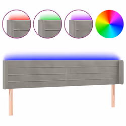 vidaXL Testiera a LED Grigio Chiaro 183x16x78/88 cm in Velluto - Vista aggiuntiva 2