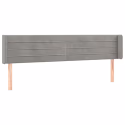 vidaXL Testiera a LED Grigio Chiaro 203x16x78/88 cm in Velluto - Vista aggiuntiva 3