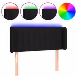 vidaXL Testiera a LED Nera 83x16x78/88 cm in Tessuto - Vista aggiuntiva 2