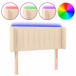 vidaXL Testiera a LED Crema 83x16x78/88 cm in Tessuto - Vista aggiuntiva 2