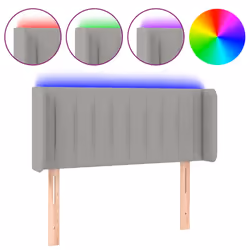 vidaXL Testiera Grigio Chiaro a LED 93x16x78/88 cm in Tessuto - Vista aggiuntiva 2