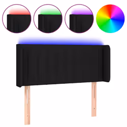 vidaXL Testiera a LED Nera 93x16x78/88 cm in Tessuto - Vista aggiuntiva 2