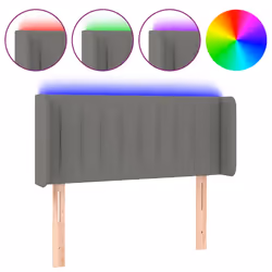 vidaXL Testiera a LED Grigio Scuro 103x16x78/88 cm in Tessuto - Vista aggiuntiva 2