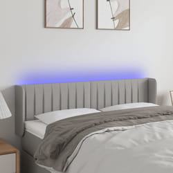 vidaXL Testiera Grigio Chiaro a LED 147x16x78/88 cm in Tessuto