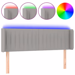 vidaXL Testiera Grigio Chiaro a LED 147x16x78/88 cm in Tessuto - Vista aggiuntiva 2