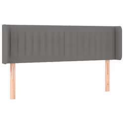 vidaXL Testiera a LED Grigio Scuro 147x16x78/88 cm in Tessuto - Vista aggiuntiva 3