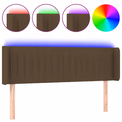 vidaXL Testiera a LED Marrone Scuro 147x16x78/88 cm in Tessuto - Vista aggiuntiva 2