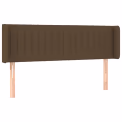vidaXL Testiera a LED Marrone Scuro 147x16x78/88 cm in Tessuto - Vista aggiuntiva 3