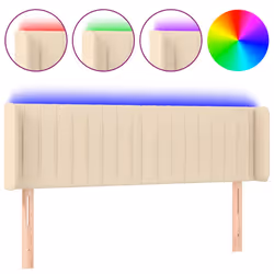 vidaXL Testiera a LED Crema 147x16x78/88 cm in Tessuto - Vista aggiuntiva 2