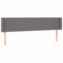 vidaXL Testiera a LED Grigio Scuro 163x16x78/88 cm in Tessuto - Vista aggiuntiva 3