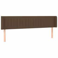 vidaXL Testiera a LED Marrone Scuro 203x16x78/88 cm in Tessuto - Vista aggiuntiva 3