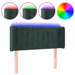vidaXL Testiera a LED Verde scuro 93x16x78/88 cm in Velluto - Vista aggiuntiva 2