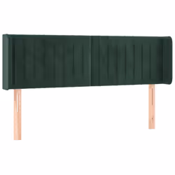 vidaXL Testiera a LED Verde Scuro 147x16x78/88 cm in Velluto - Vista aggiuntiva 3