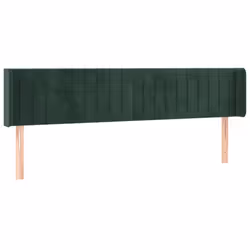 vidaXL Testiera a LED Verde Scuro 203x16x78/88 cm in Velluto - Vista aggiuntiva 3