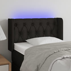 vidaXL Testiera a LED Nera 83x16x78/88 cm in Tessuto
