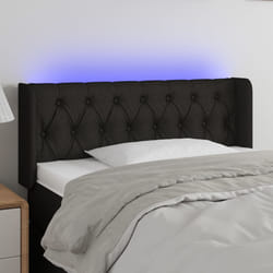 vidaXL Testiera a LED Nera 93x16x78/88 cm in Tessuto