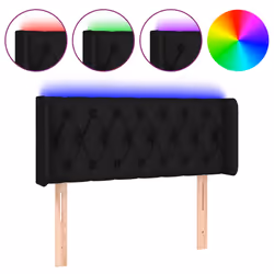 vidaXL Testiera a LED Nera 93x16x78/88 cm in Tessuto - Vista aggiuntiva 2