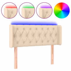 vidaXL Testiera a LED Crema 93x16x78/88 cm in Tessuto - Vista aggiuntiva 2