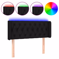 vidaXL Testiera a LED Nera 103x16x78/88 cm in Tessuto - Vista aggiuntiva 2