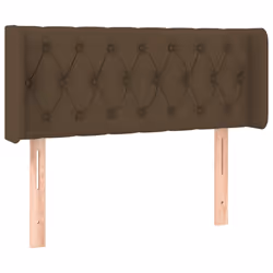 vidaXL Testiera a LED Marrone Scuro 103x16x78/88 cm in Tessuto - Vista aggiuntiva 3