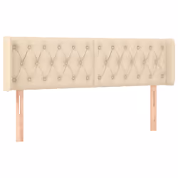 vidaXL Testiera a LED Crema 147x16x78/88 cm in Tessuto - Vista aggiuntiva 3