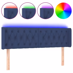 vidaXL Testiera a LED Blu 147x16x78/88 cm in Tessuto - Vista aggiuntiva 2