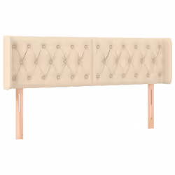 vidaXL Testiera a LED Crema 163x16x78/88 cm in Tessuto - Vista aggiuntiva 3