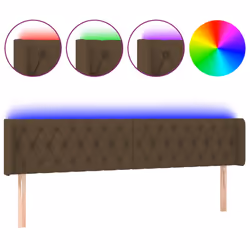 vidaXL Testiera a LED Marrone Scuro 183x16x78/88 cm in Tessuto - Vista aggiuntiva 2