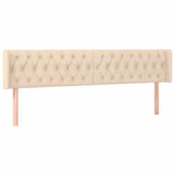 vidaXL Testiera a LED Crema 183x16x78/88 cm in Tessuto - Vista aggiuntiva 3