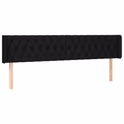 vidaXL Testiera a LED Nera 203x16x78/88 cm in Tessuto - Vista aggiuntiva 3
